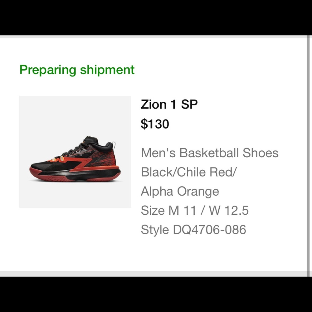 Naruto x Jordan Zion 1 SP nine tailed fox size 11